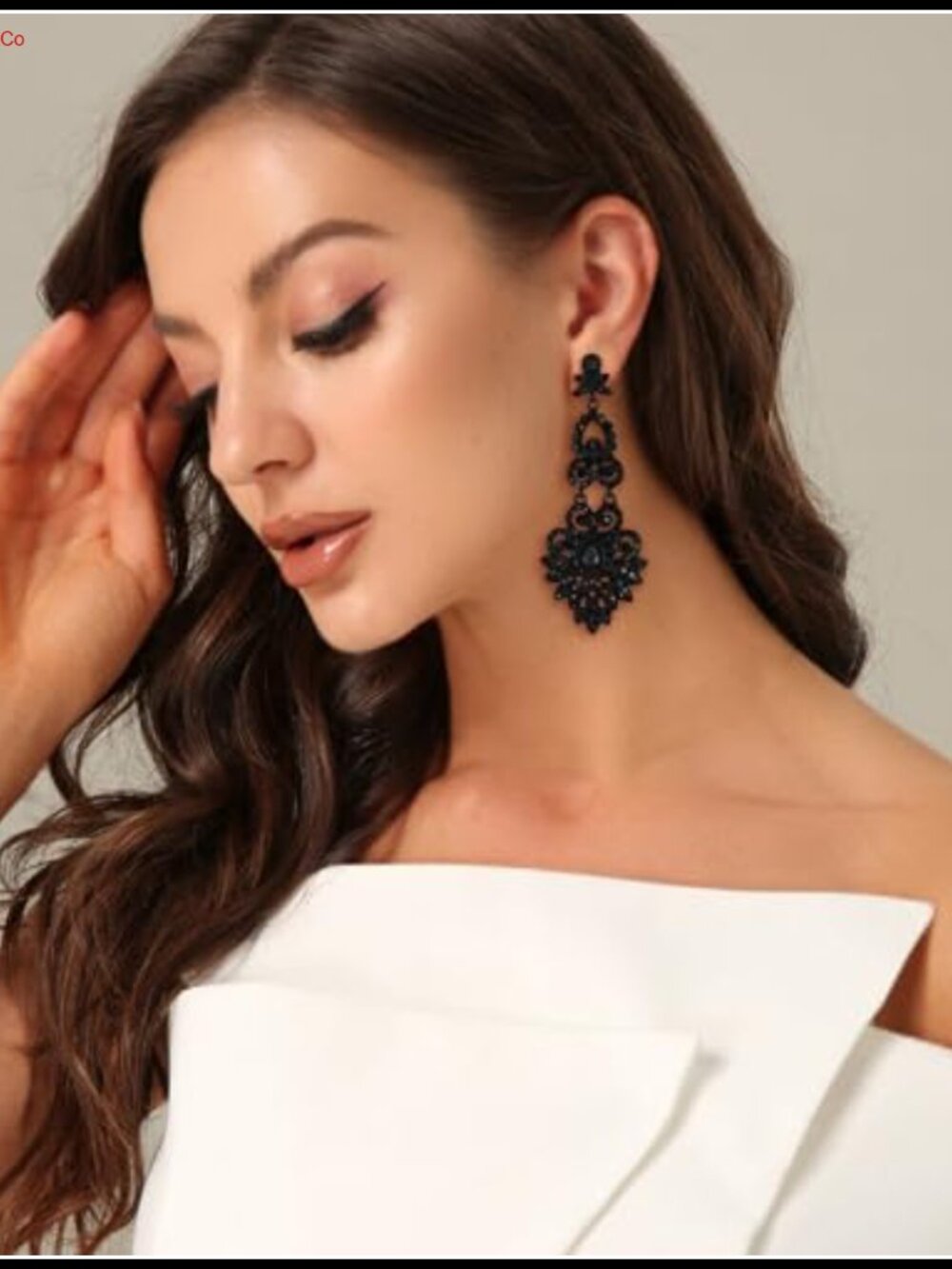 Bridal Crystal Chandelier Dangle Earrings Art Deco Wedding - Picture 2 of 6